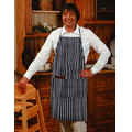 F8 Black & White Chalk Stripe 2 Pocket Apron w/ Slider Neck Adjustment